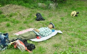 気持ち良く眠りにつくお父さん