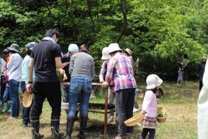 大人も子どもも、それぞれが、思い思いのペースで茶摘みの一日を楽しんでいる